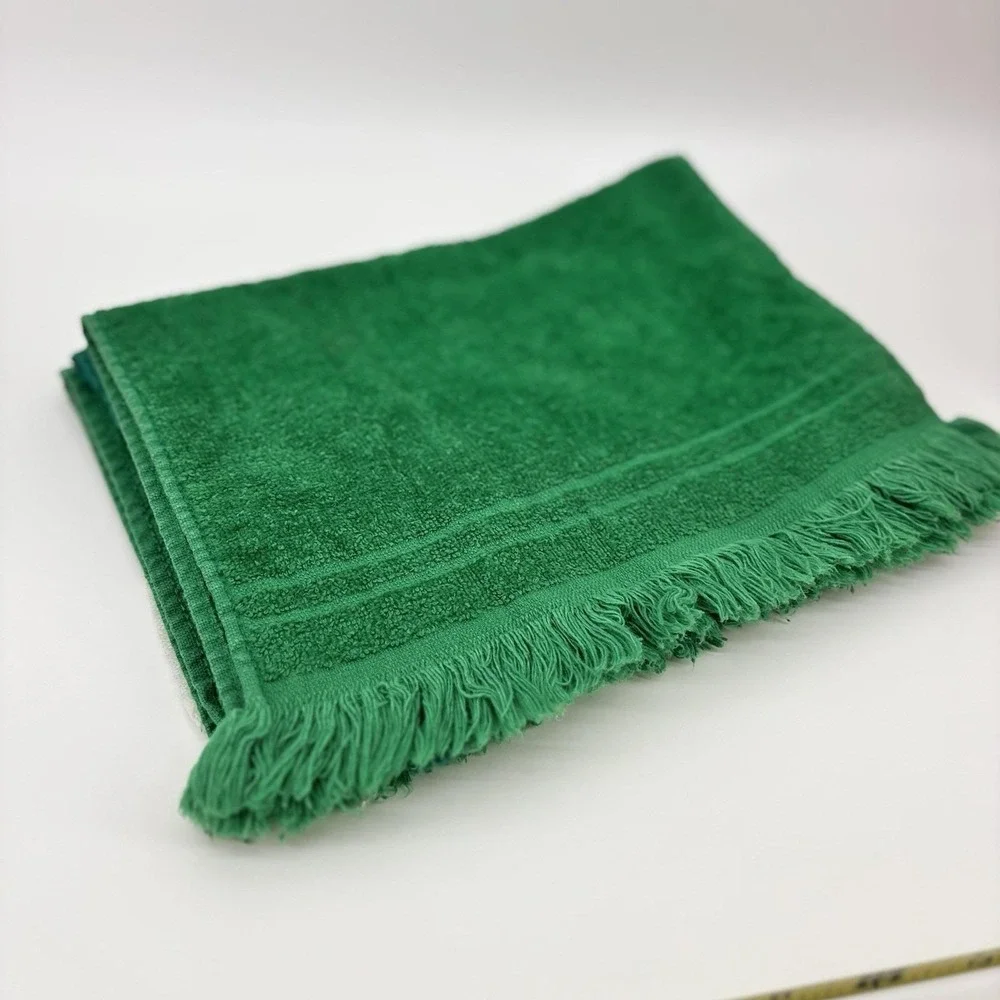 Vtg Lot Of 3 Green‎ Christmas Finger Tip Hand Guest Towels Embroidered Noel Pooh